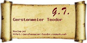 Gerstenmeier Teodor névjegykártya